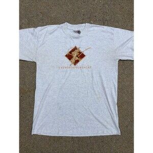 Vintage Cityscape Vancouver Canada Embroidered Single Stitch Gray Large Shirt